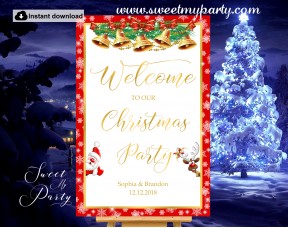 Christmas Party Welcome Sign,Holiday Party Welcome sign,(011ch)